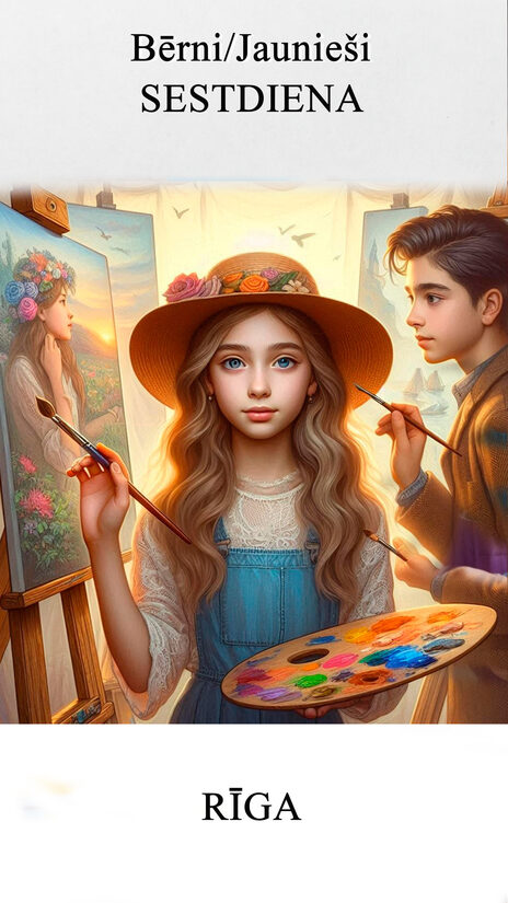 Bērnu/Jauniešu mākslas nodarbība SESTDIENA plkst. 17.00-18.30 (AR STUDIJAS KRĀSĀM)